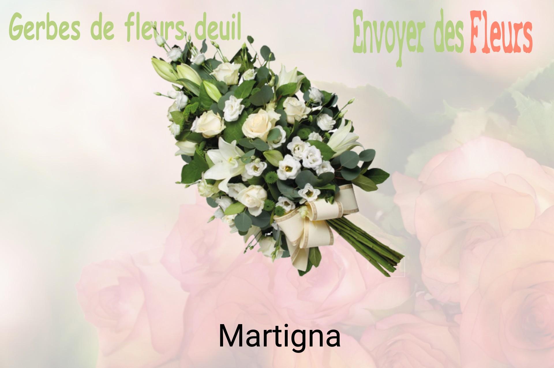 Gerbe de fleurs de deuil livrée à Martigna